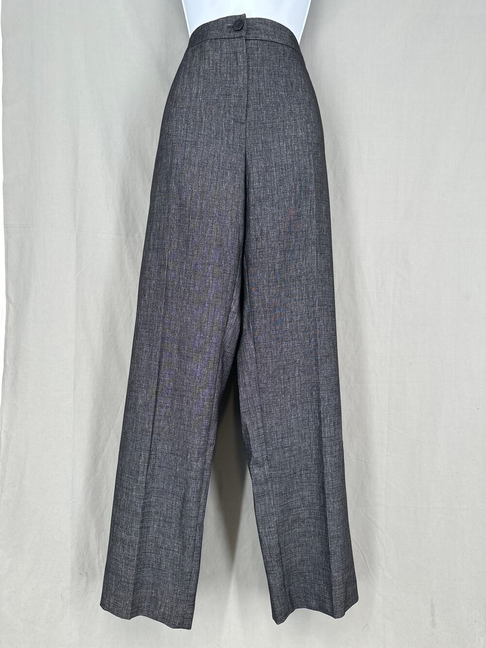 Y2K Vintage Pants Womens Large Gray Trousers Straight Leg Stretch High Rise Work